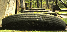 Hogback stone in graveyard